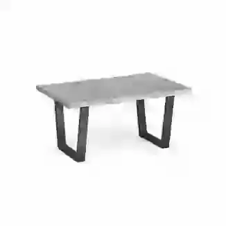 Grey Oak Finish Coffee Table with Dark Metal Legs